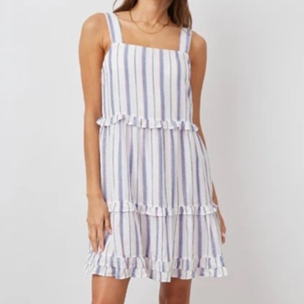 Rails Sandy Womens Ruffled Trim Tahiti Striped Dress Size XL